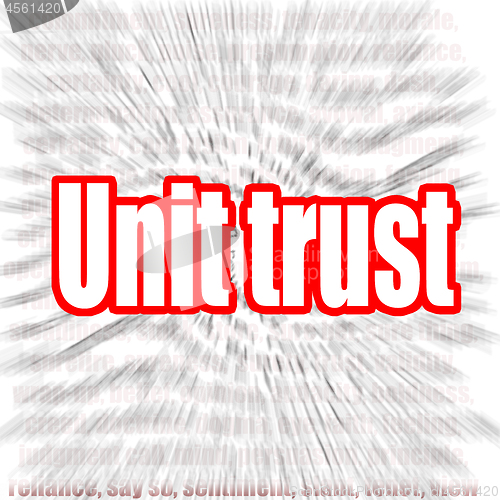 Image of Unit trust word with zoom in effect