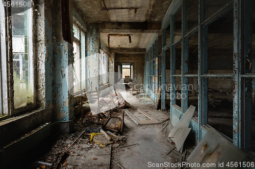 Image of Abandoned corridor in Pripyat Chernobyl Exclusion Zone 2019