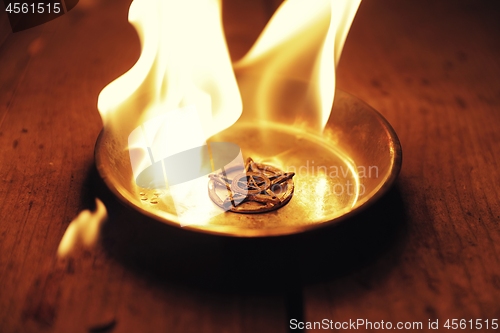 Image of Old pentagram burning in flames