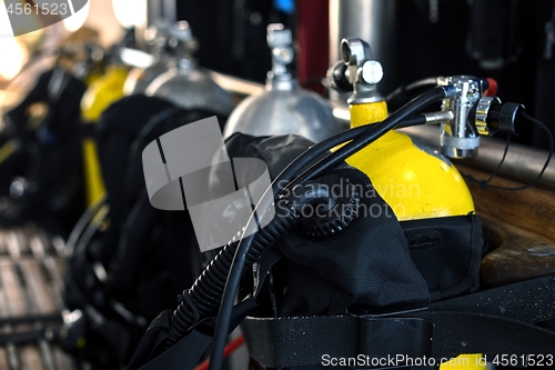 Image of Scuba gear on the boat drying