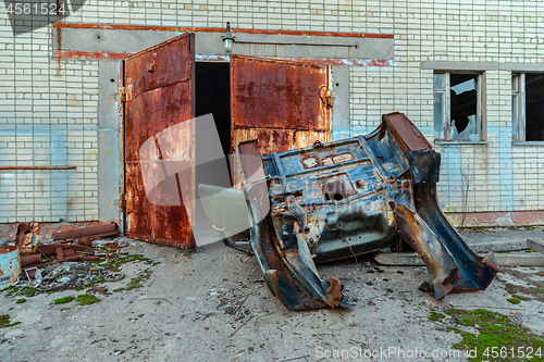 Image of Abandoned truck left outside