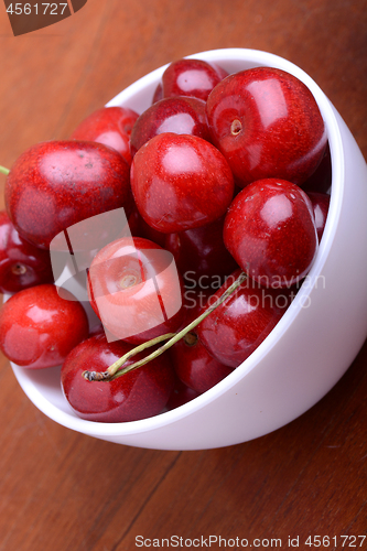 Image of Close up of sweet fresh cherry berries