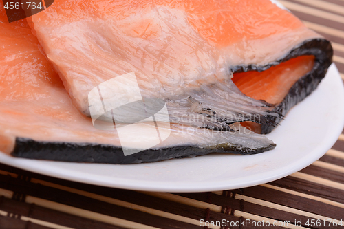 Image of fresh salmon fillet close up