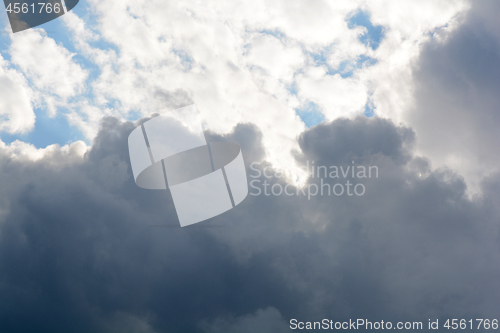 Image of Background of dark clouds before a thunder-storm