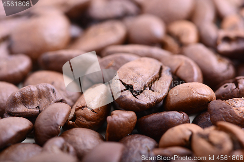 Image of Roasted coffee bean close up. Food background