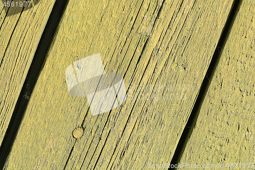 Image of old green colored wooden plank surface