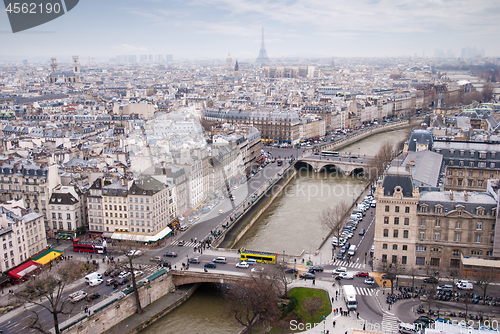 Image of view of Eiffel tower and the river Seine