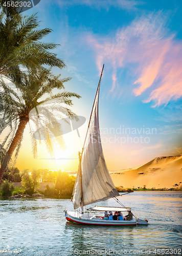 Image of Nile River and Sailboat