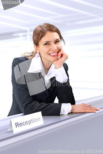 Image of beautiful reception clerk