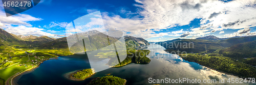 Image of Panorama Beautiful Nature Norway.