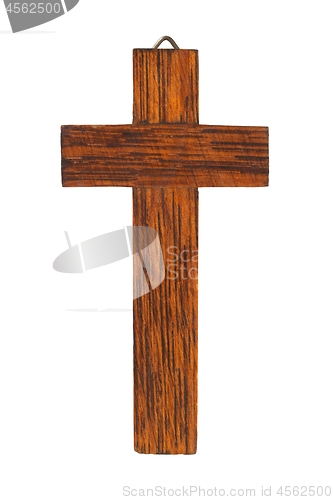 Image of Wooden cross on white