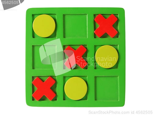 Image of Wooden tic-tac-toe on white