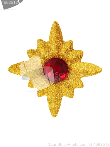 Image of Gold Christmas star on white