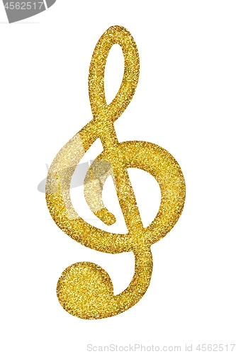 Image of Gold G-clef on white
