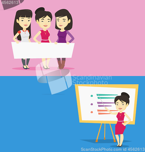 Image of Two educational banners with space for text.