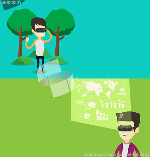 Image of Two technology banners with space for text.