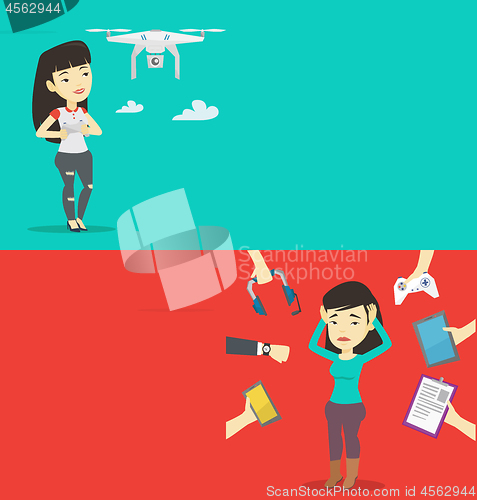 Image of Two technology banners with space for text.