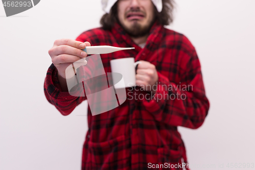 Image of Man with flu and fever