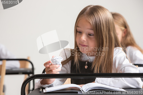 Image of School children in classroom at lesson