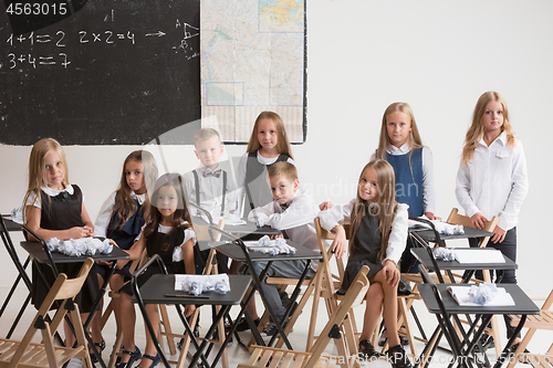 Image of School children in classroom at lesson