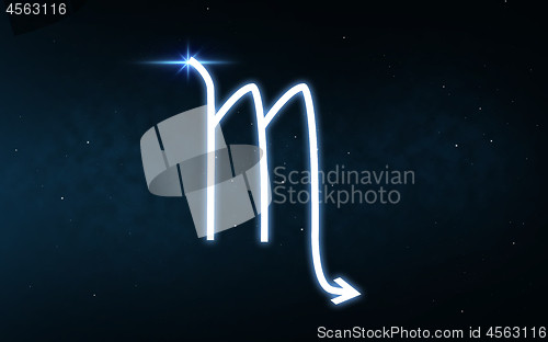 Image of scorpio sign of zodiac over night sky and stars