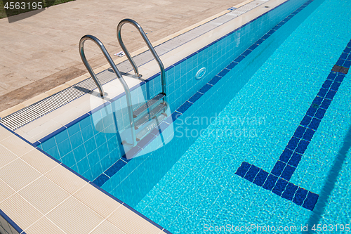 Image of Grab bars ladder in the swimming pool