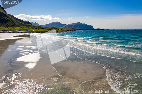 Image of Lofoten archipelago islands beach