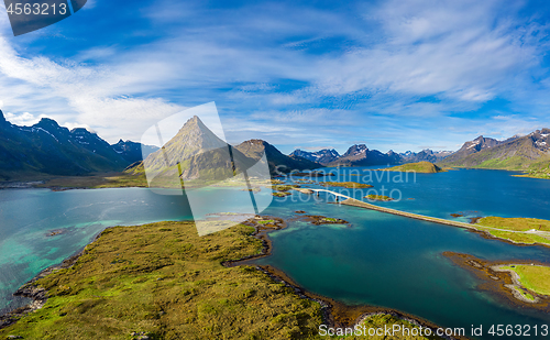 Image of Fredvang Bridges Panorama Lofoten islands