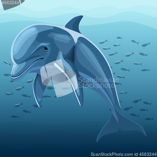Image of Vector Illustration Of Dolphin