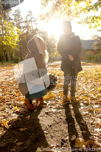 Image of Son and Mother in the Park