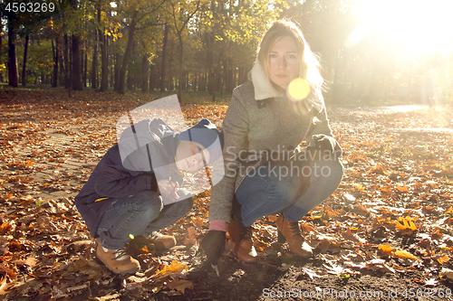 Image of Son and Mother in the Park