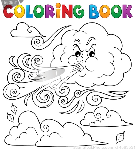 Image of Coloring book clouds and wind theme 1