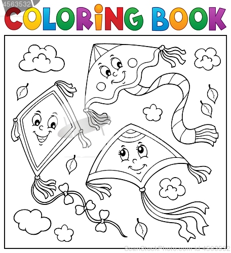 Image of Coloring book happy autumn kites topic 2