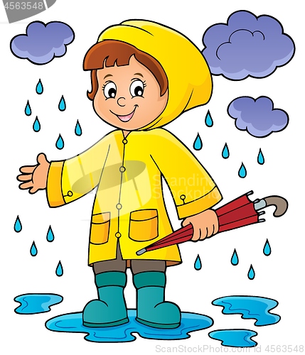 Image of Girl in rainy weather theme image 1