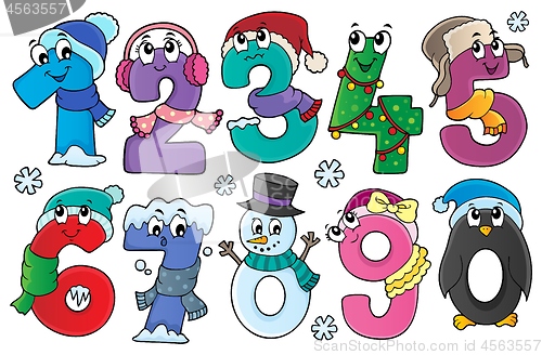 Image of Winter numbers theme set 1