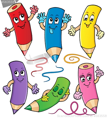 Image of Happy wooden crayons theme set 1