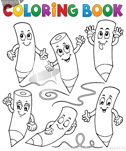 Image of Coloring book happy wooden crayons 1