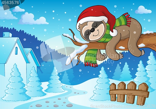 Image of Christmas sloth theme image 3