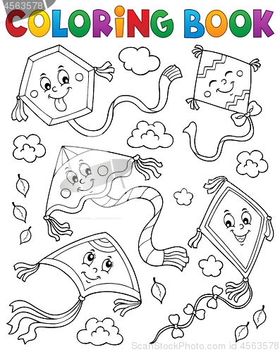 Image of Coloring book happy autumn kites topic 1