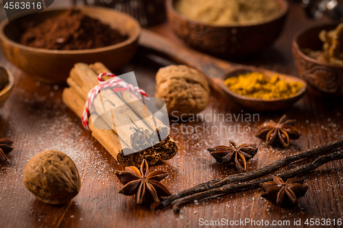 Image of Christmas baking ingredient and spices