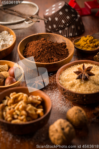 Image of Christmas baking ingredient and spices