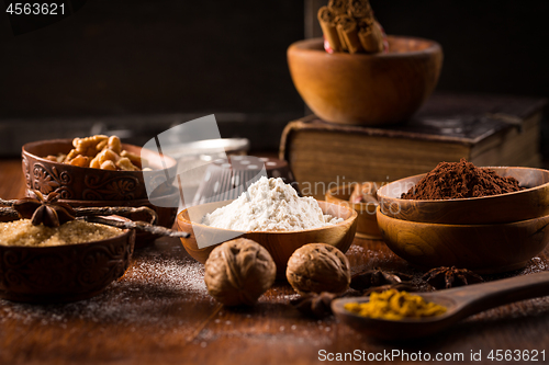 Image of Christmas baking ingredient and spices