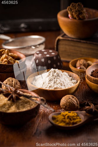 Image of Christmas baking ingredient and spices