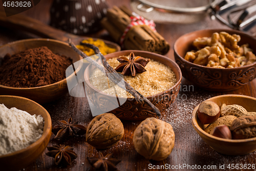 Image of Christmas baking ingredient and spices