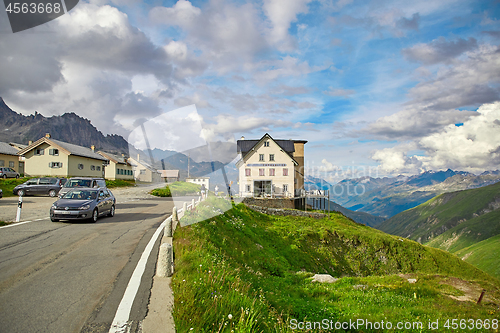 Image of Mountain road in Swiss Alps