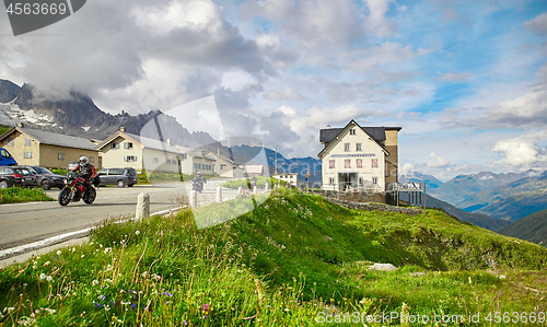 Image of Mountain road in Swiss Alps