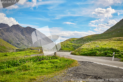 Image of Mountain road in Swiss Alps