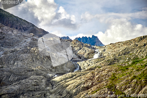 Image of Beautiful Mountain Waterfall, Swiss Alps