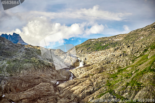 Image of Beautiful Mountain Waterfall, Swiss Alps