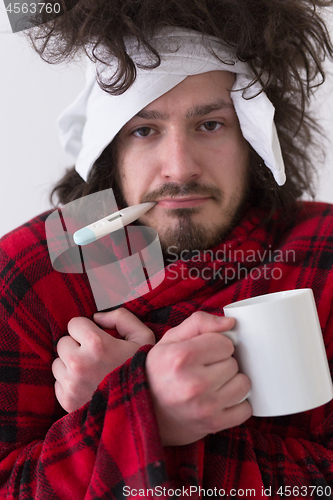 Image of Man with flu and fever